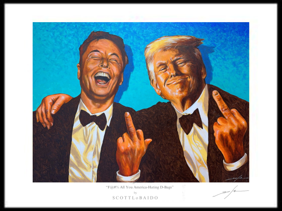 “F All You America-Hating D@&?!-bags” Artist Signed Print - 12” x 16”