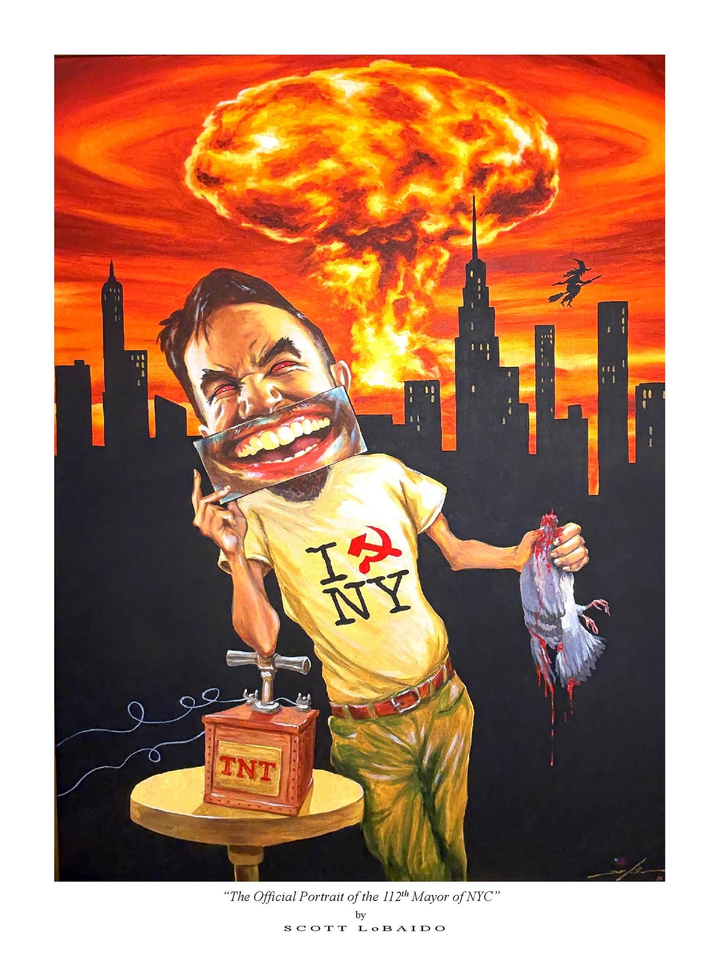 “Official Portrait of the 112th Mayor”  12” x 16” Artist Signed Print